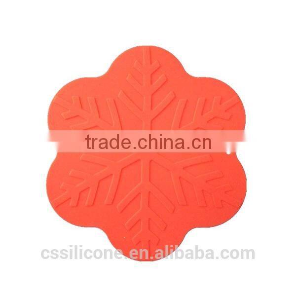 High temperature resistance silicone mat/snowflake shape table mat/custom made cup mat