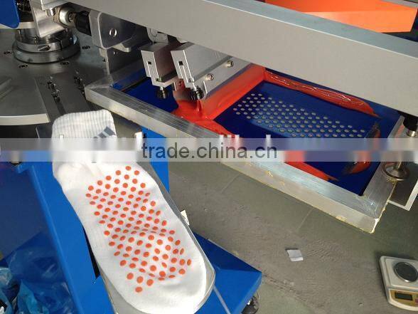 flat screen printing machine for sock with anti slip silicone ink