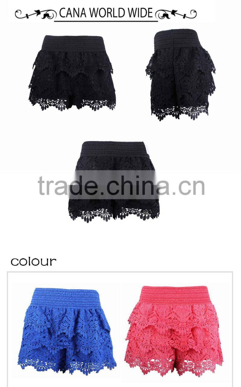 Lace crochet short skirts pants exposed pants they render women shorts