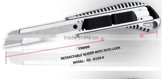 tool cutter Auto Retractable Safety Hook blade Aluminium Alloy with screw lock Cutter Knife