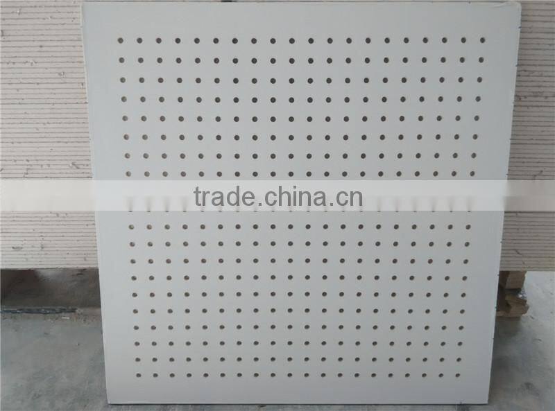 round cross hole perforated gypsum ceiling tiles from linyi