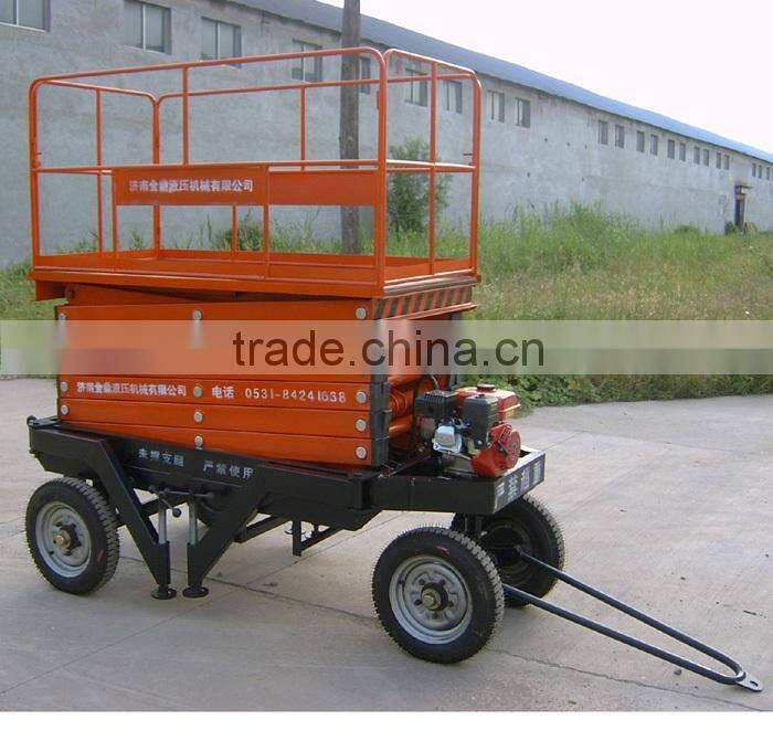 Mobile ecnomical type diesel motor drived scissor pipe lifting equipment