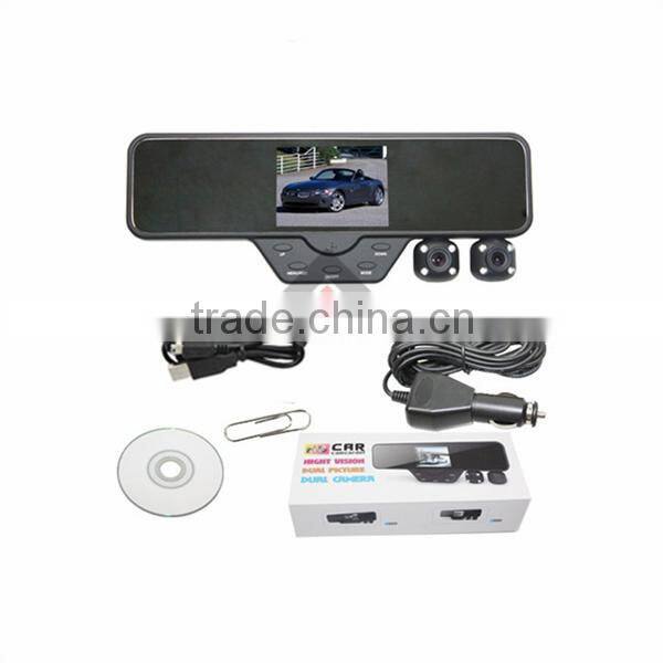 3.5"LCD Dual Lens Rearview Mirror DVR HD Car Camera
