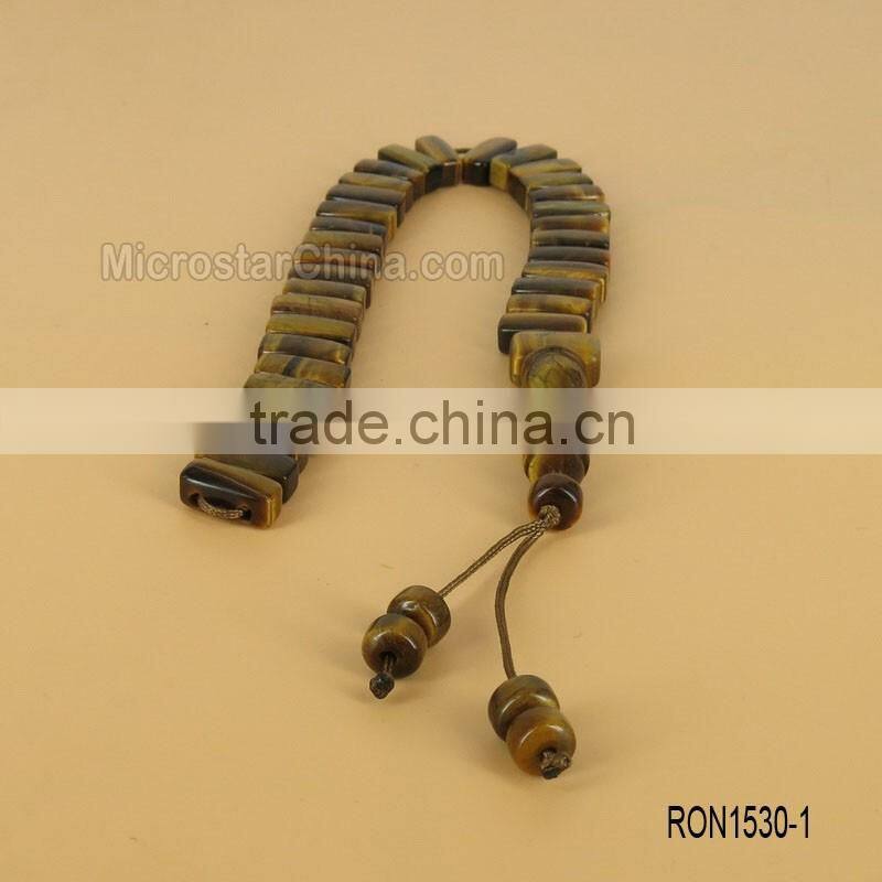 Tiger eye 33pcs 7*16mm Rectangle Islamic Prayer Beads Misbaha Tesbih Kombolo from Turkey