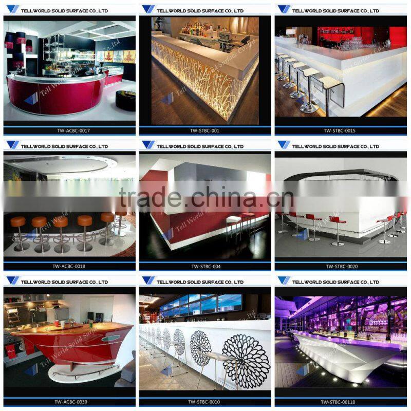 Modern nightclub high glossy white top high bar table