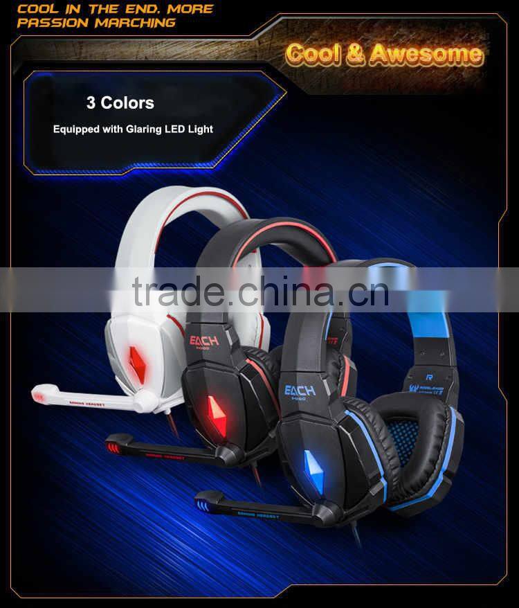 2015 New EACH G4000 Gaming Headset Stereo Bass Headphone Earphone With Microphone For Computer Gamer USB 3.5mm Gold-Plated