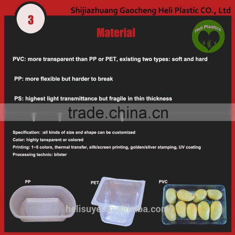 Tray Type and PS Material Thermoformed plastic packaging box