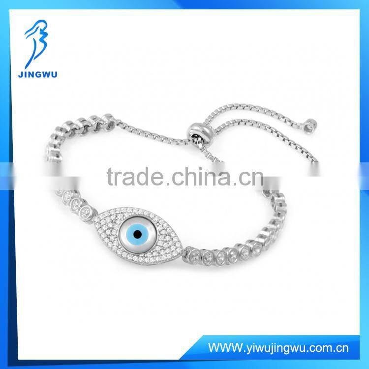 2014 New Design Mother of Pearl Evil Eye Bezel Bracelet