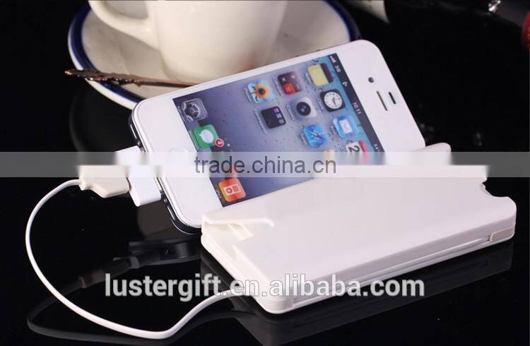Hot selling 6000mAh for iPhone 6 6S External Rechargeable Battery Charger Built in Cable Power Bank