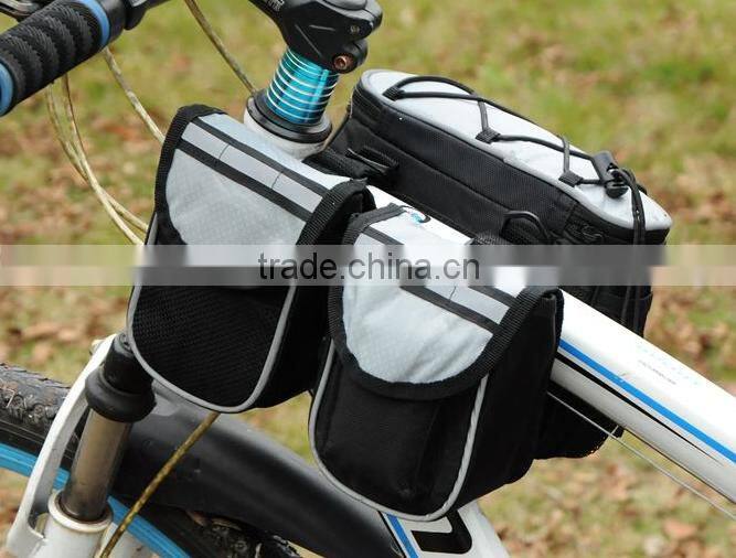 Bicycle Multi-function Frame Top Tube Pannier Bag with Rainproof Cover