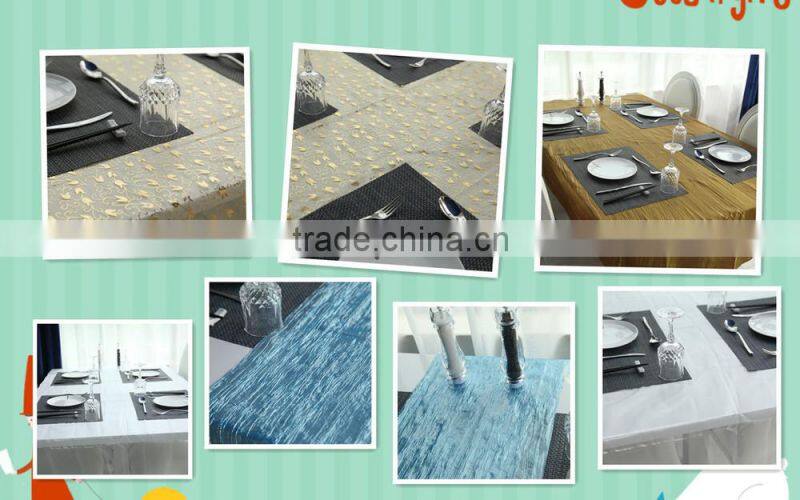 2015New banquet wholesale black fancy shiny satin table runner