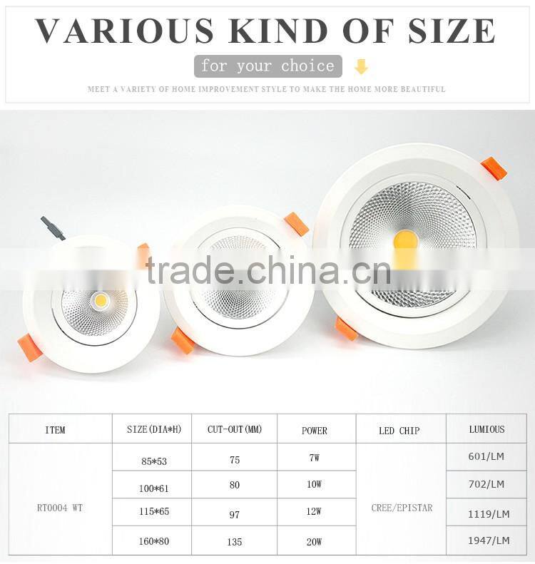 High Quality recessed led downlight led downlight 5w 9w 12w 18w cob led downlight