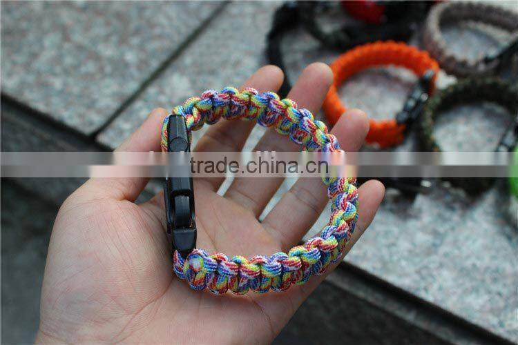 OEM Survival chain parachute cord Seven Core with whistle and fire starter UD06019