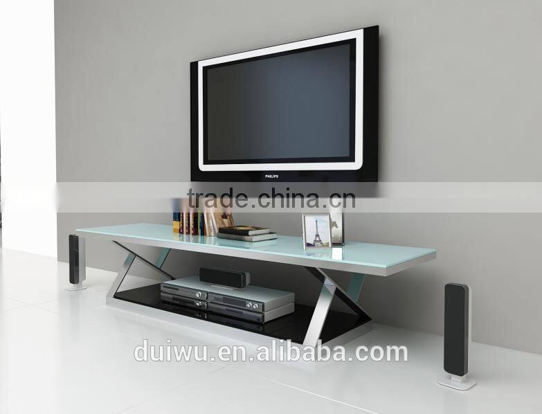 Modern home furniture silver 201 stainless steel mirror tv stand
