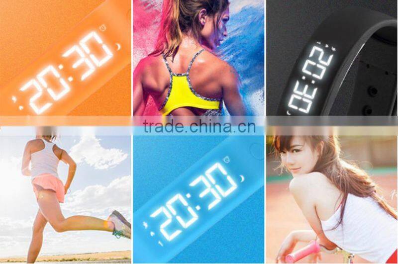 3D Pedometer sleep monitor Temperature calorie sports Silicone LED Smart watch