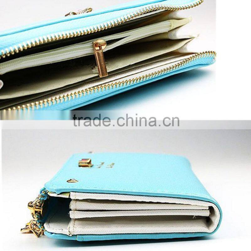 Women Leather Bow Pendant Clutch Long Card Purse Handbag Zip Wallet Bag Holder