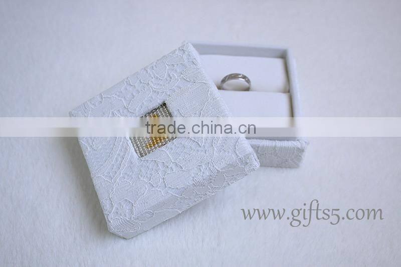 Unique engagement ring boxes with beaded name plate of I