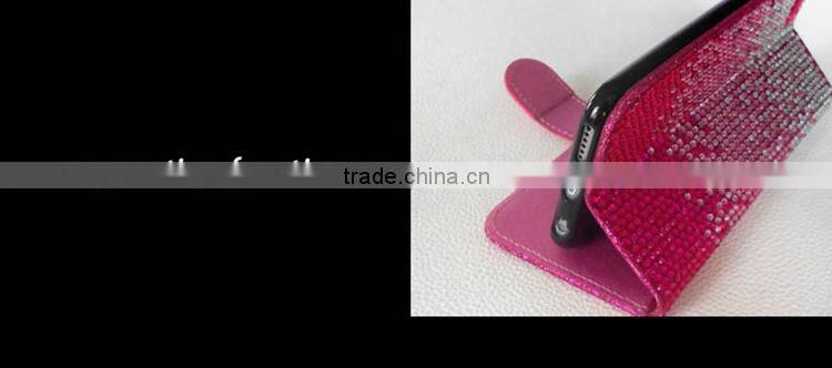 High Quality Diamond Leather Mobile Phone Case for iPhone 6 phone 6 plus