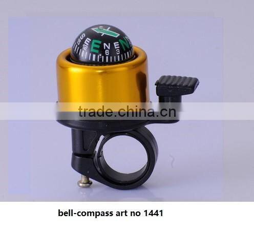 Aluminium alloy blue white red yellow novelty China bicycle bike bell with compass