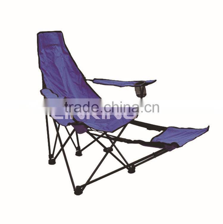triangle shape blue folding master chair with footrest