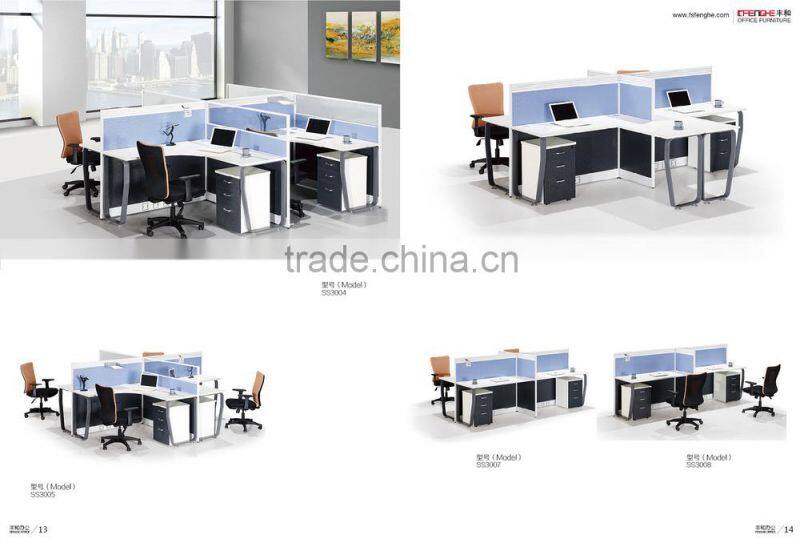 office furniture modern 4 seater workstation cluster