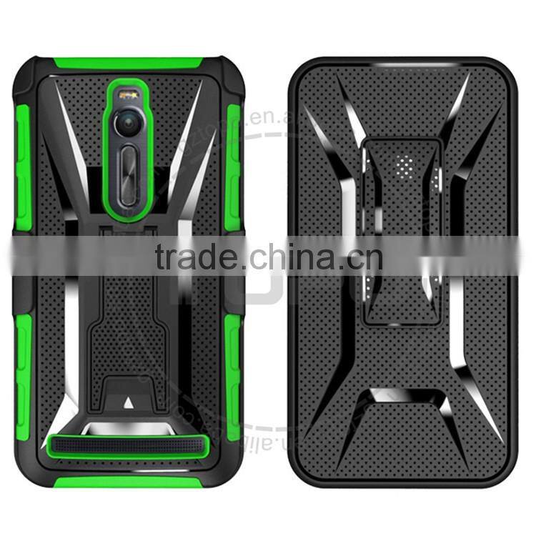 Shockproof Robot 3 in 1tpu pc silicon Phone Cover phone case Accessories Wholesale with Holster clip for ASUS zenfone2