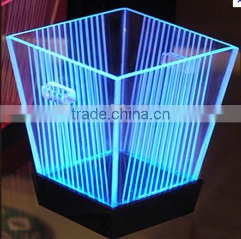 custmized led illuminated ice bucket, ice bucket with led light