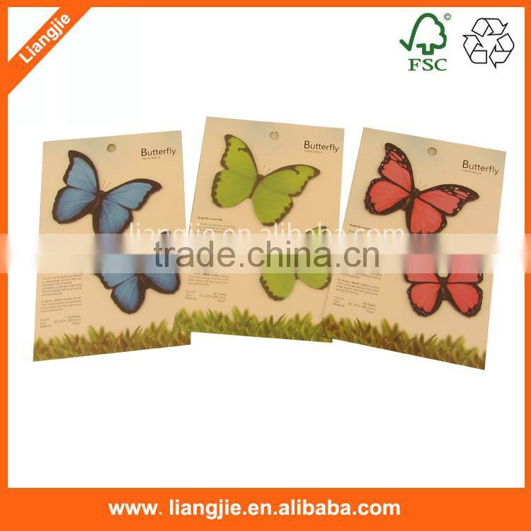 Die-cut sticky note butterfly shape sticky pad