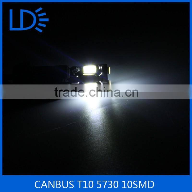 High power 5730 10smd canbus led bulb light t10 led