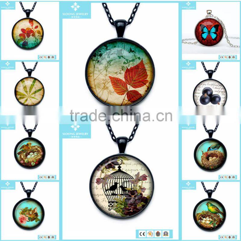 925 Silver Black Plated Glass Pendant with Carrot