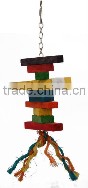 wooden and rope bird toy