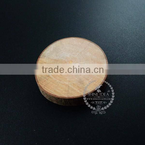 30-40mm size 5mm thick natual log wood piece painting material pendant setting DIY finding bezel tray supplies 1411130