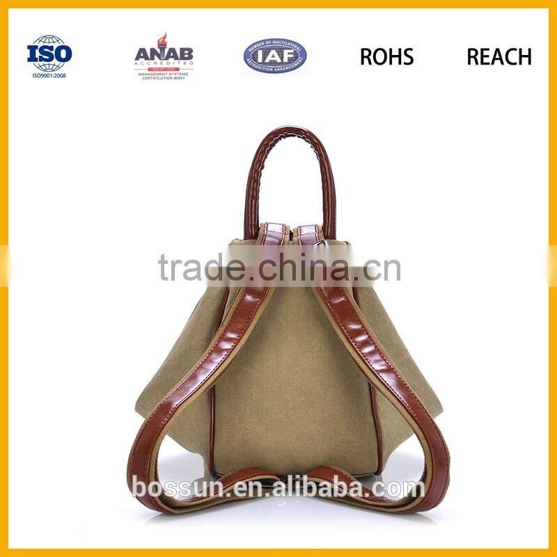 Canvas with PU handle backpack