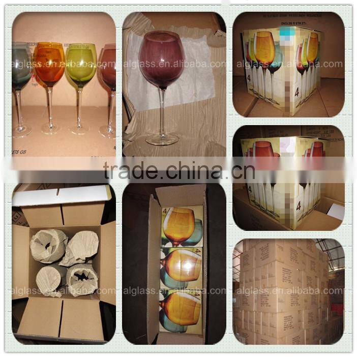 colored glass stemware, green stem clear wine glass
