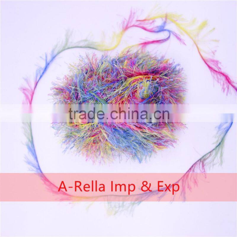 100% nylon feather yarn , with heat setting , nylon feather yarn