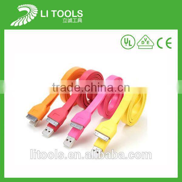Wholesale PVC flat usb cable/new white micro usb/Colorful Micro USB cable for SAMSUNG HTC Andriod phones