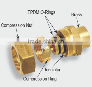 Brass Female Ferrule Connector for PEX-AL-PEX Pipe