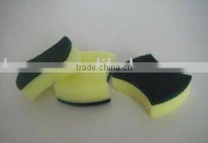 Cleaning sponge with scouring pad