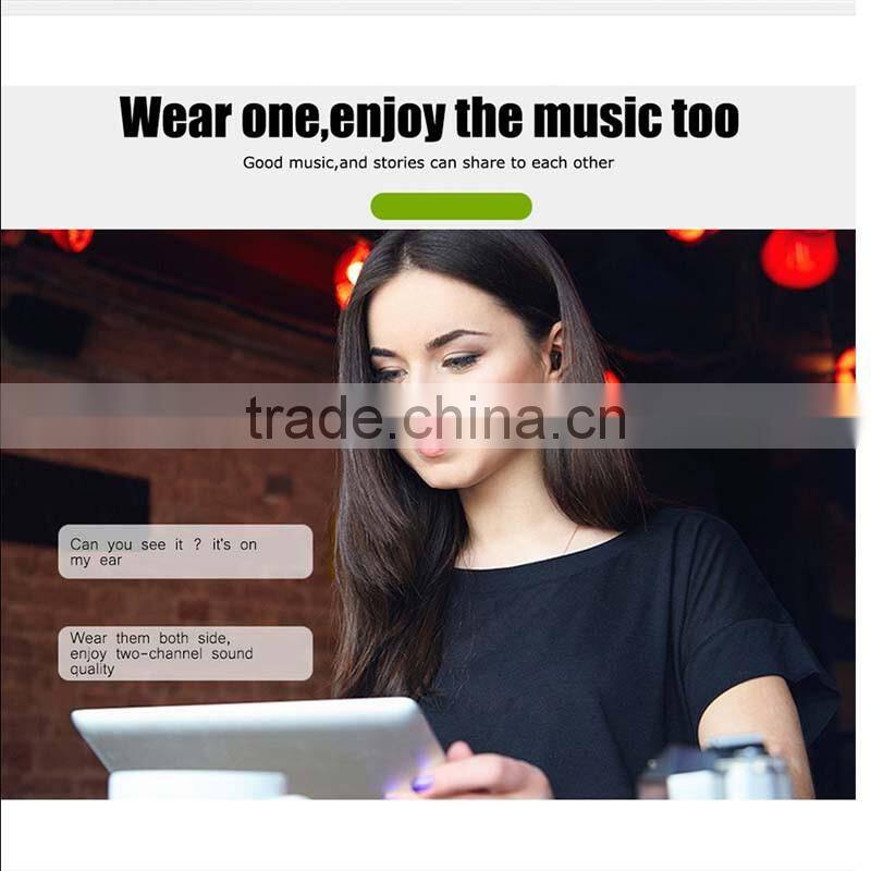 High quality CSR 4.2 version wireless bluetooth twins stereo In-Ear earphones