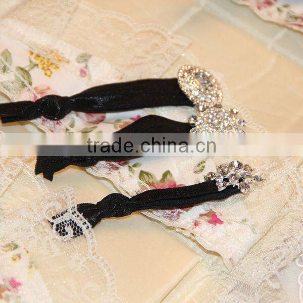Elastic rhinestone headbands hair band /Fancy girls neon elastic hair band