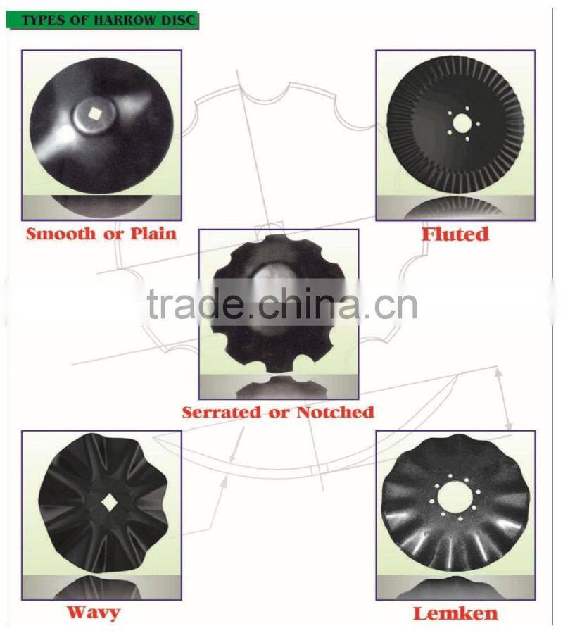 Disc harrow discs for soil tillage equipment, 65Mn steel