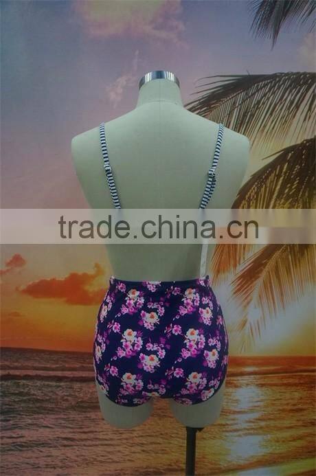 2016 Heart Printing High Waist Bikini