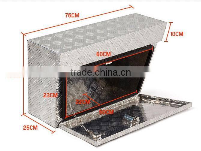 Aluminum Flat Plate Side Mount Tool Box, Silver