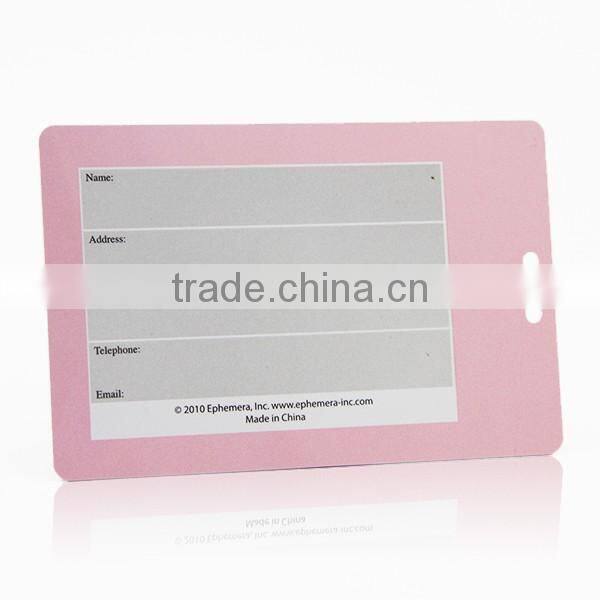 Popular custom surface finish pvc hot sale standard luggage tags