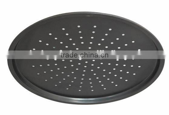 Carbon steel round perforated pizza pan & Non-toxic pan