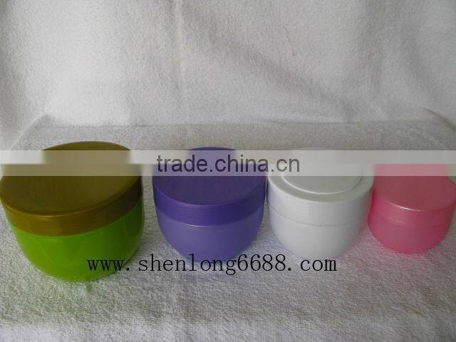 Round plastic jar with lid 500g
