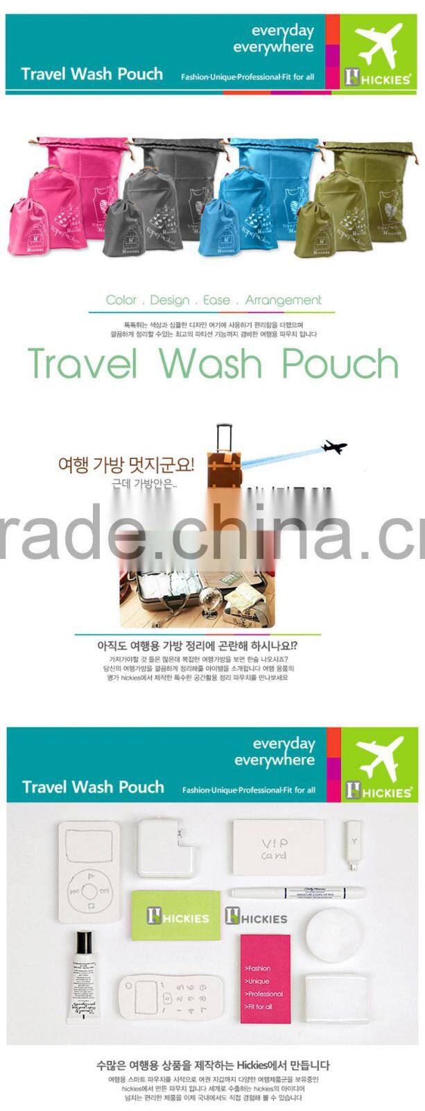 travel portable drawstring storage bag set of 3-grey