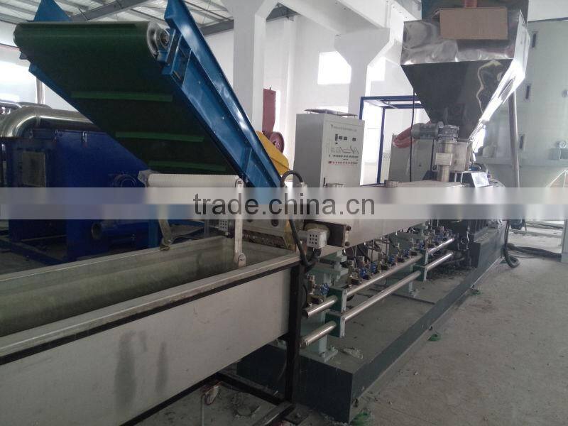 PET flakes parallel twin screw extruder pelletizing machine