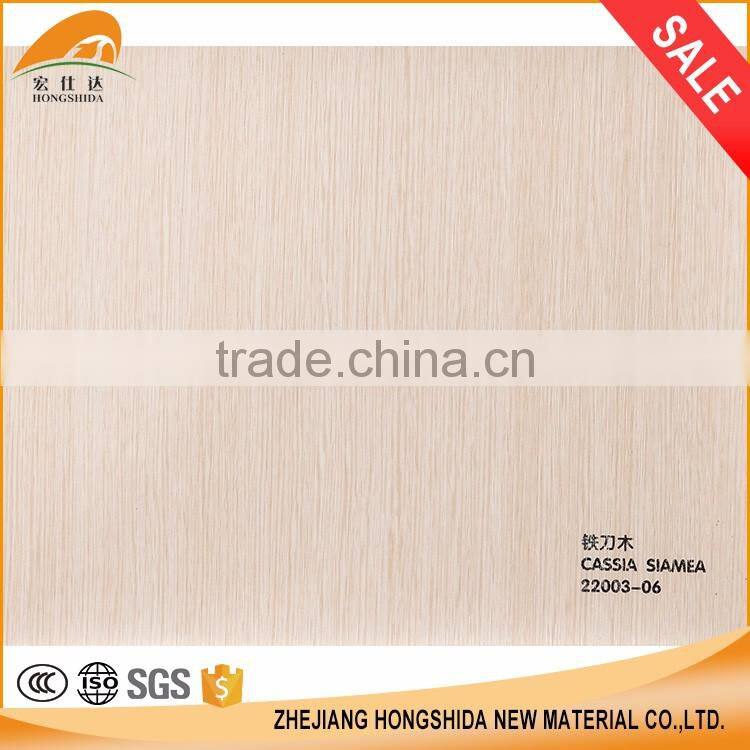 Cassia siamea wood grain plastic lamination film pvc foil vacuum press pvc film for mdf