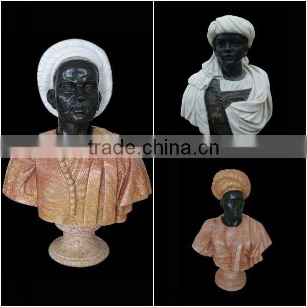 Hand Carved Female Marble Girl Head Bust Statue